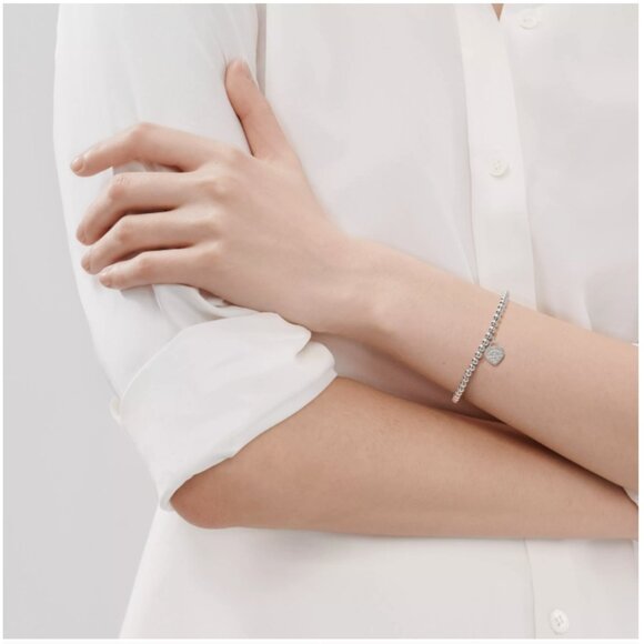 Tiffany & Co. Sterling Silver Return To Tiffany Silver Bead Red Heart Bracelet - Picture 5 of 16